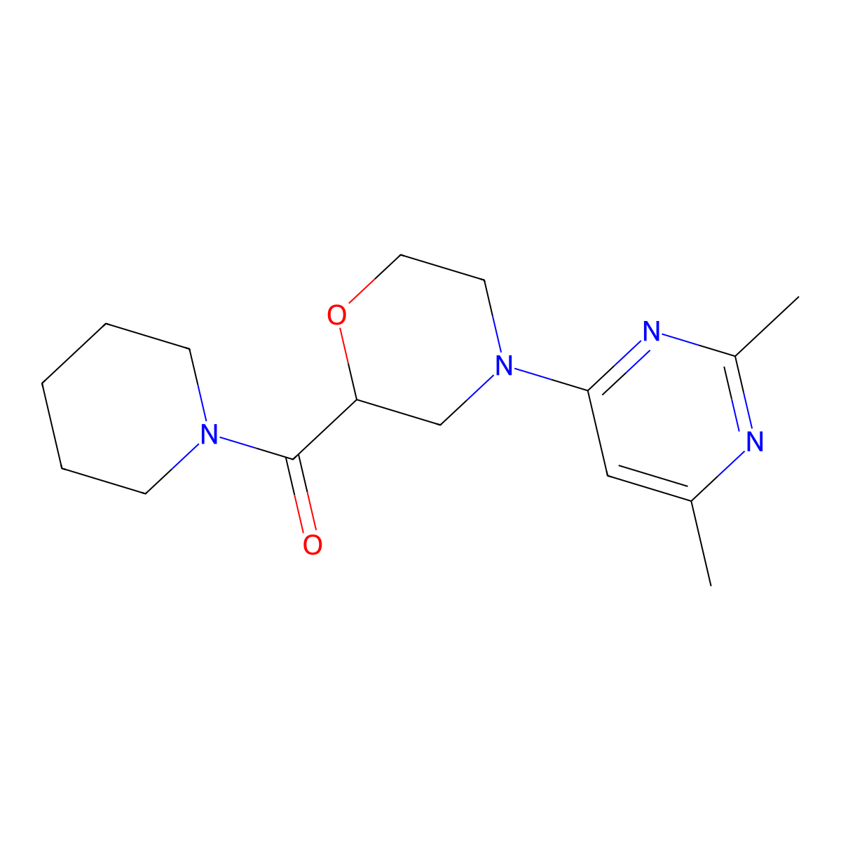 4-(2,6-Dimethylpyrimidin-4-yl)-2-(piperidine-1-carbonyl)morpholine molecular structure, CAS 2415456-74-3