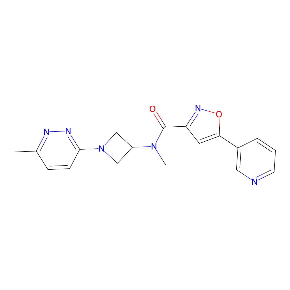N-methyl-N-[1-(6-methylpyridazin-3-yl)azetidin-3-yl]-5-(pyridin-3-yl)-1,2-oxazole-3-carboxamide molecular structure, CAS 2415456-77-6