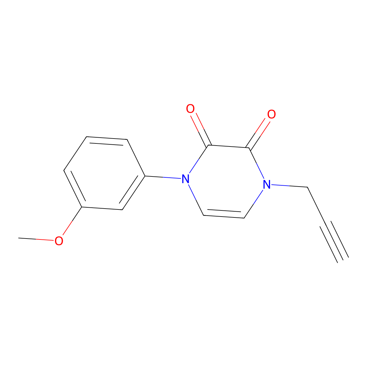 1-(3-Methoxyphenyl)-4-(prop-2-yn-1-yl)-1,2,3,4-tetrahydropyrazine-2,3-dione molecular structure, CAS 2415456-83-4