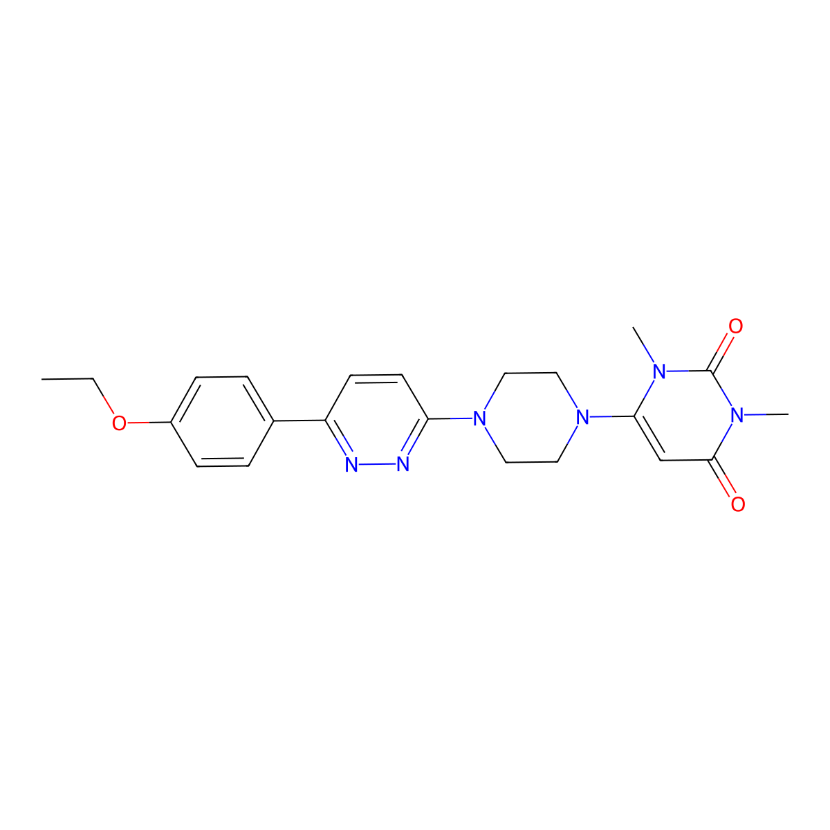 6-{4-[6-(4-Ethoxyphenyl)pyridazin-3-yl]piperazin-1-yl}-1,3-dimethyl-1,2,3,4-tetrahydropyrimidine-2,4-dione molecular structure, CAS 2415456-84-5