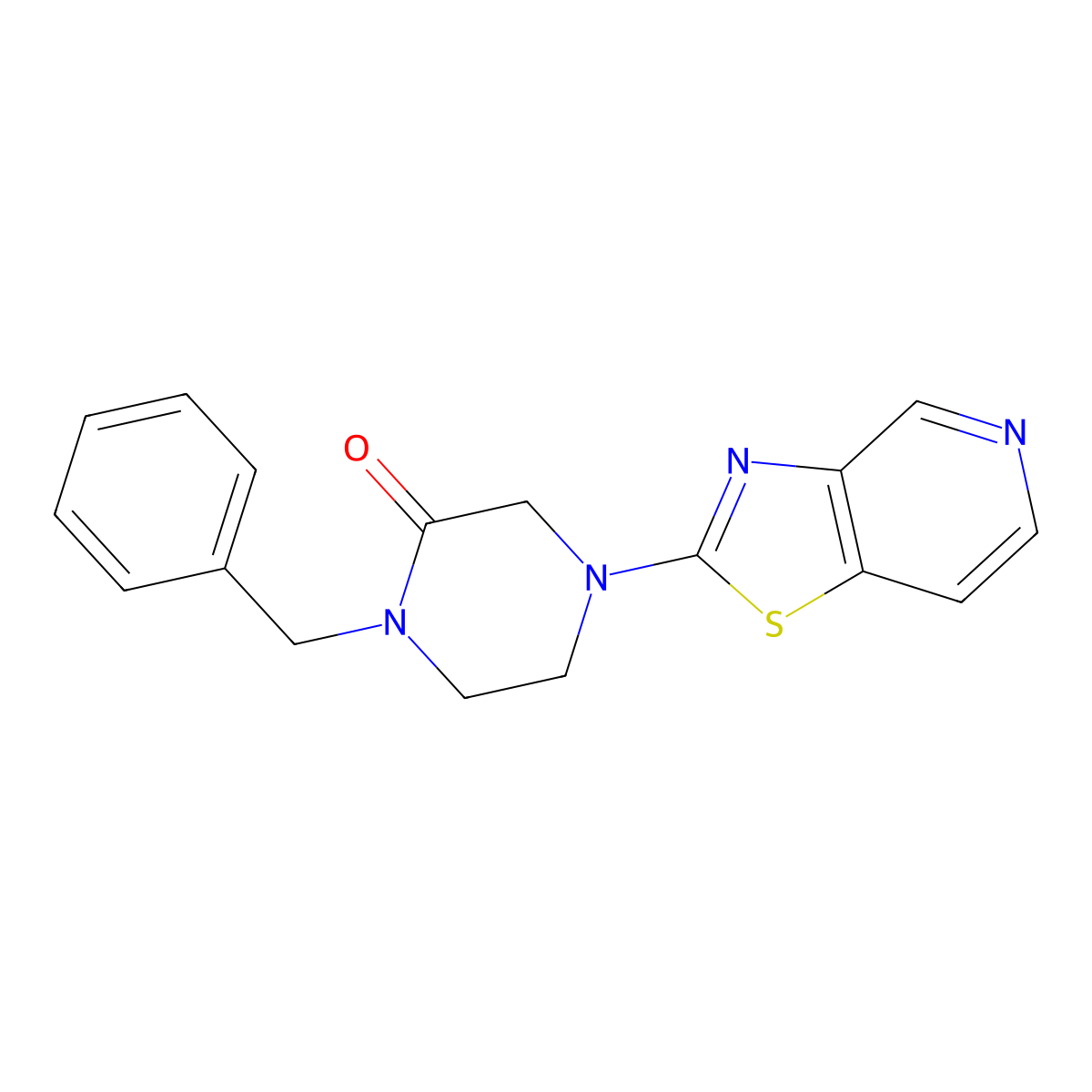 1-Benzyl-4-{[1,3]thiazolo[4,5-c]pyridin-2-yl}piperazin-2-one molecular structure, CAS 2415456-97-0