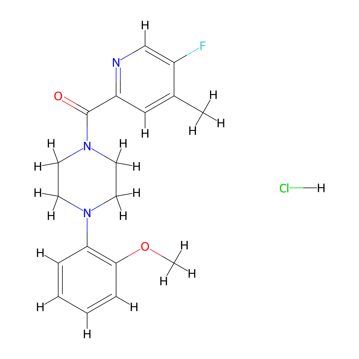 1-(5-Fluoro-4-methylpyridine-2-carbonyl)-4-(2-methoxyphenyl)piperazine hydrochloride molecular structure, CAS 2415457-02-0