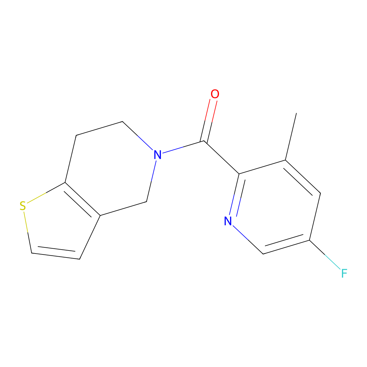 5-fluoro-3-methyl-2-{4H,5H,6H,7H-thieno[3,2-c]pyridine-5-carbonyl}pyridine molecular structure, CAS 2415457-09-7
