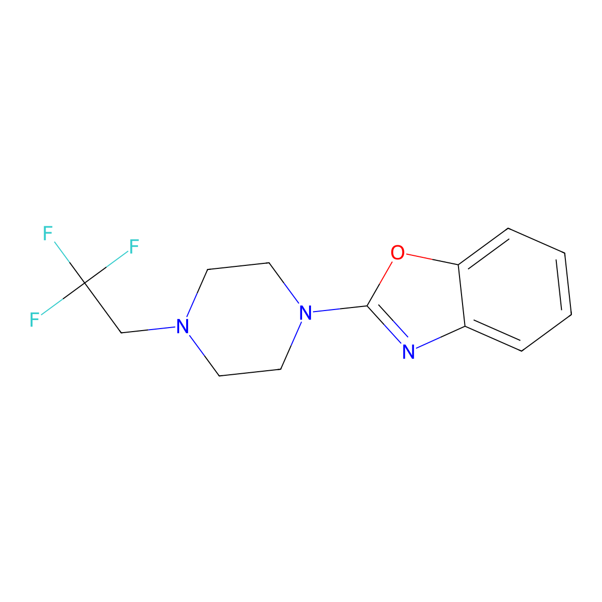 2-[4-(2,2,2-Trifluoroethyl)piperazin-1-yl]-1,3-benzoxazole molecular structure, CAS 2415457-10-0