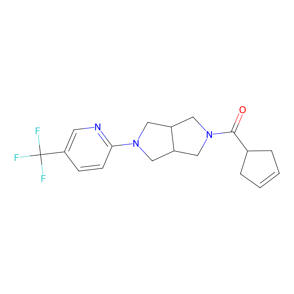 2-[5-(Cyclopent-3-ene-1-carbonyl)-octahydropyrrolo[3,4-c]pyrrol-2-yl]-5-(trifluoromethyl)pyridine molecular structure, CAS 2415457-19-9
