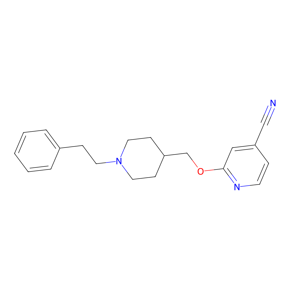 2-{[1-(2-Phenylethyl)piperidin-4-yl]methoxy}pyridine-4-carbonitrile molecular structure, CAS 2415457-25-7