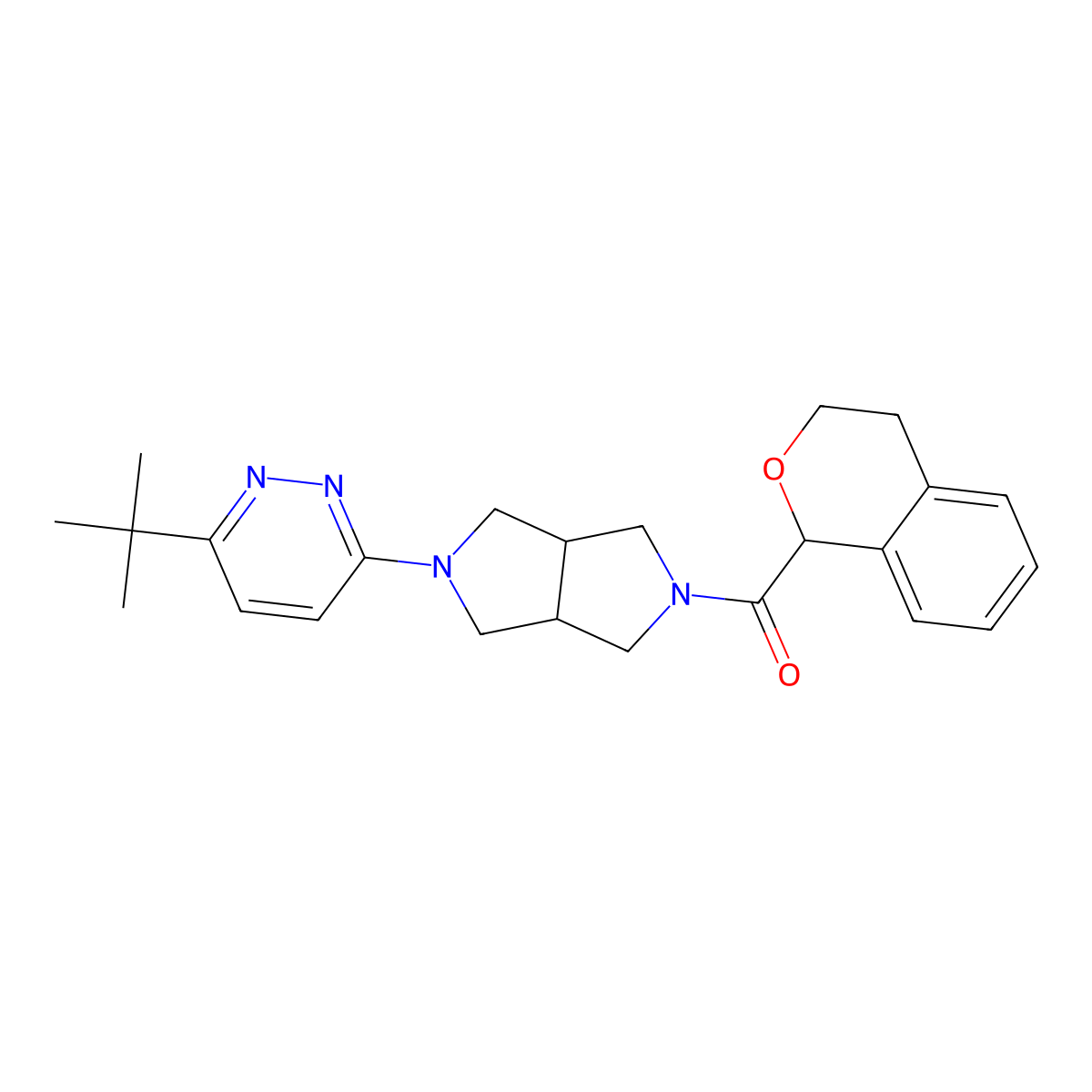3-tert-butyl-6-[5-(3,4-dihydro-1H-2-benzopyran-1-carbonyl)-octahydropyrrolo[3,4-c]pyrrol-2-yl]pyridazine molecular structure, CAS 2415461-41-3
