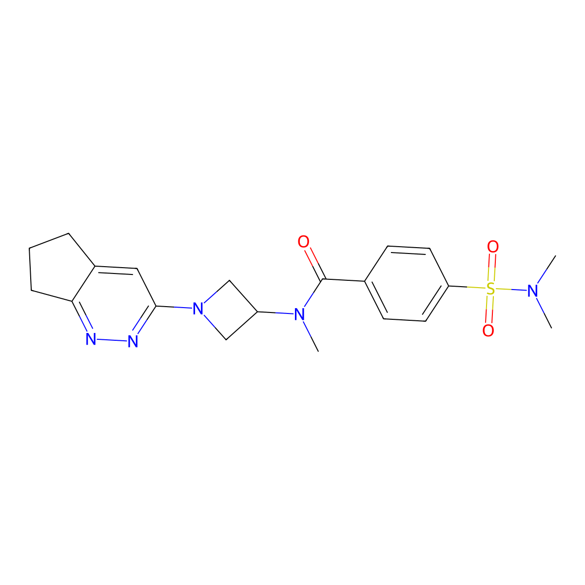 N-(1-{5H,6H,7H-cyclopenta[c]pyridazin-3-yl}azetidin-3-yl)-4-(dimethylsulfamoyl)-N-methylbenzamide molecular structure, CAS 2415461-49-1