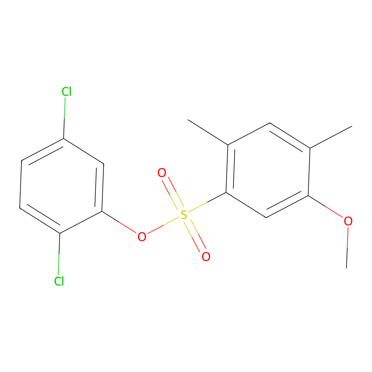 (2,5-Dichlorophenyl) 5-methoxy-2,4-dimethylbenzenesulfonate molecular structure, CAS 2415461-67-3