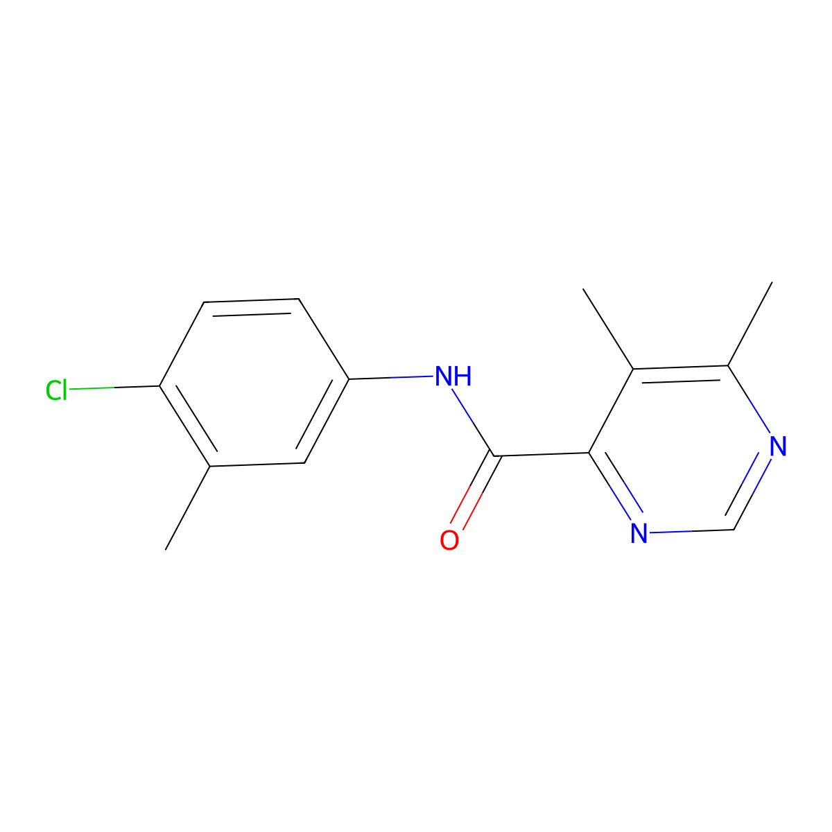 N-(4-Chloro-3-methylphenyl)-5,6-dimethylpyrimidine-4-carboxamide molecular structure, CAS 2415461-71-9