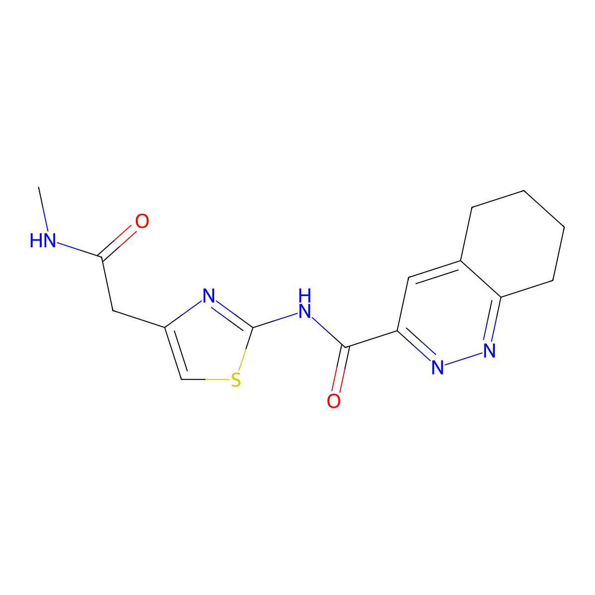 N-{4-[(methylcarbamoyl)methyl]-1,3-thiazol-2-yl}-5,6,7,8-tetrahydrocinnoline-3-carboxamide molecular structure, CAS 2415462-00-7