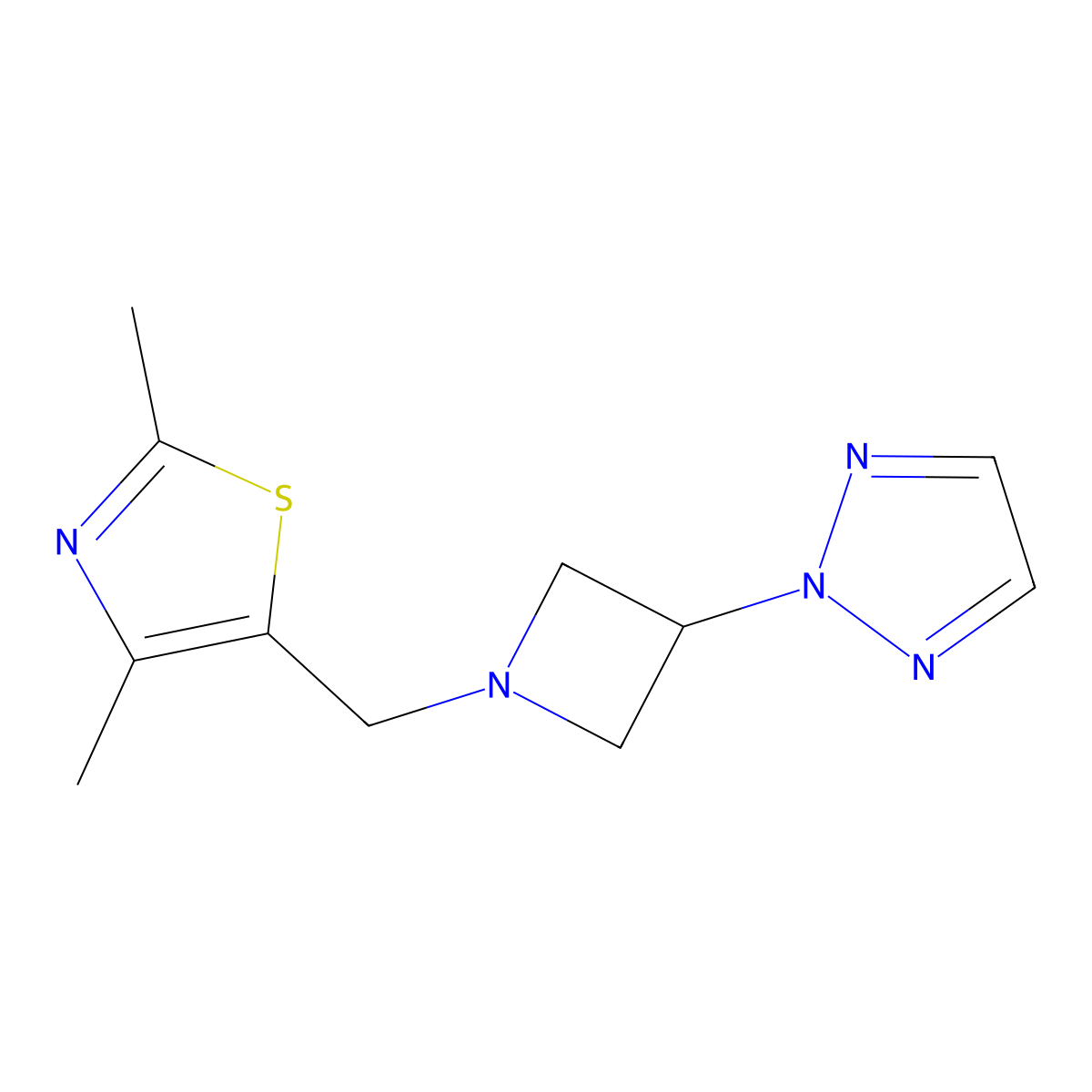 2-{1-[(2,4-dimethyl-1,3-thiazol-5-yl)methyl]azetidin-3-yl}-2H-1,2,3-triazole molecular structure, CAS 2415462-06-3
