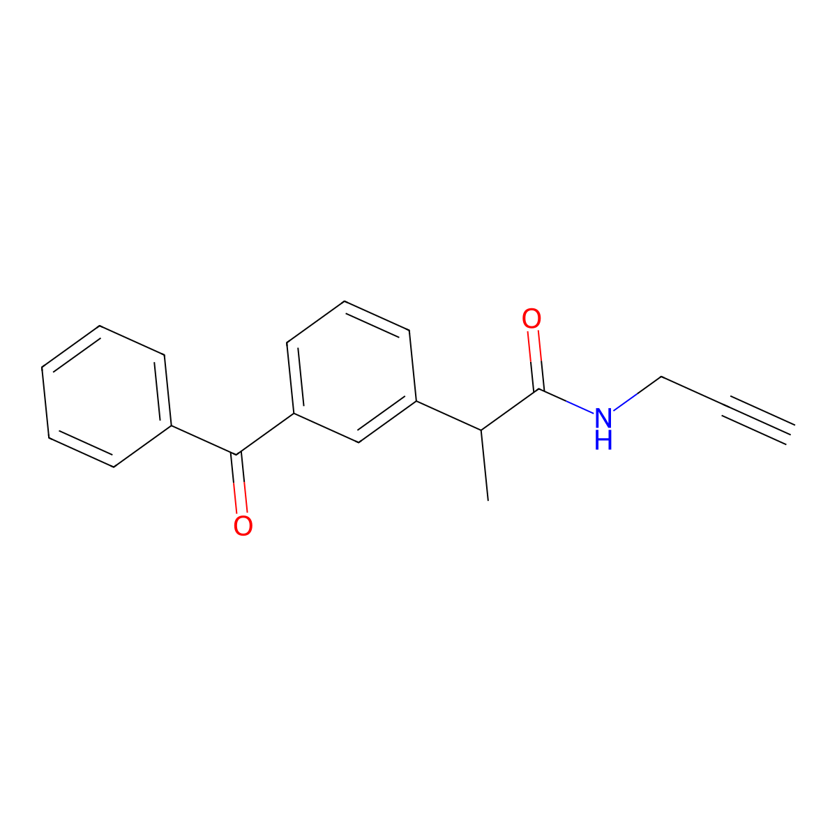 2-(3-benzoylphenyl)-N-(prop-2-yn-1-yl)propanamide molecular structure, CAS 2415462-08-5