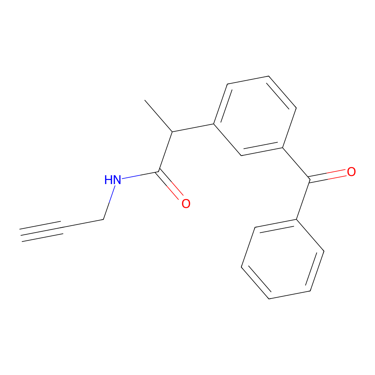 2-(3-benzoylphenyl)-N-(prop-2-yn-1-yl)propanamide molecular structure, CAS 2415462-08-5