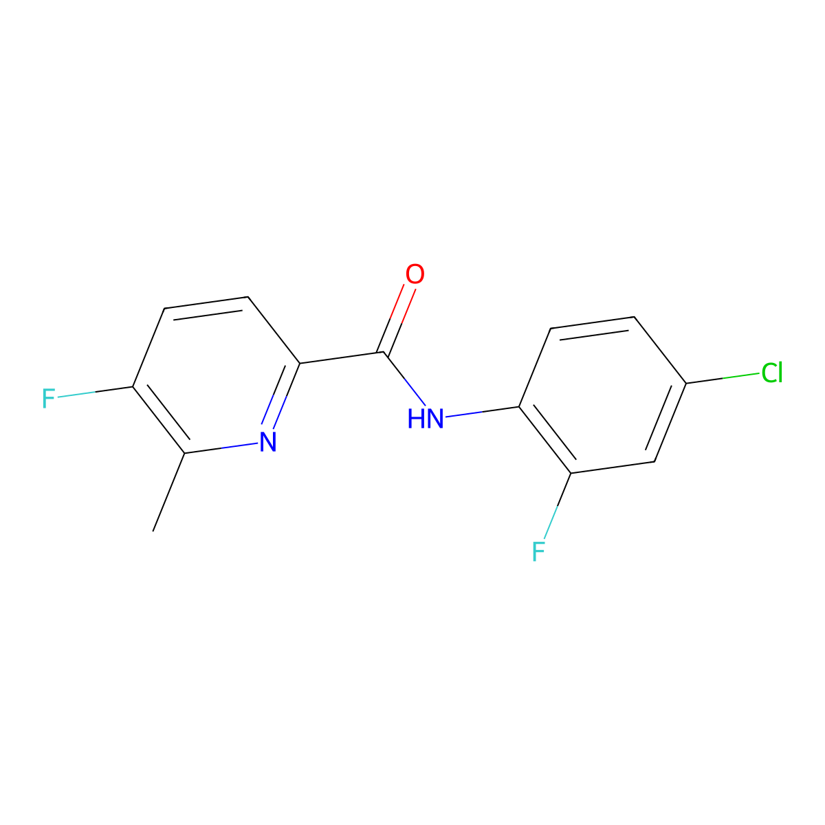 N-(4-chloro-2-fluorophenyl)-5-fluoro-6-methylpyridine-2-carboxamide molecular structure, CAS 2415462-09-6