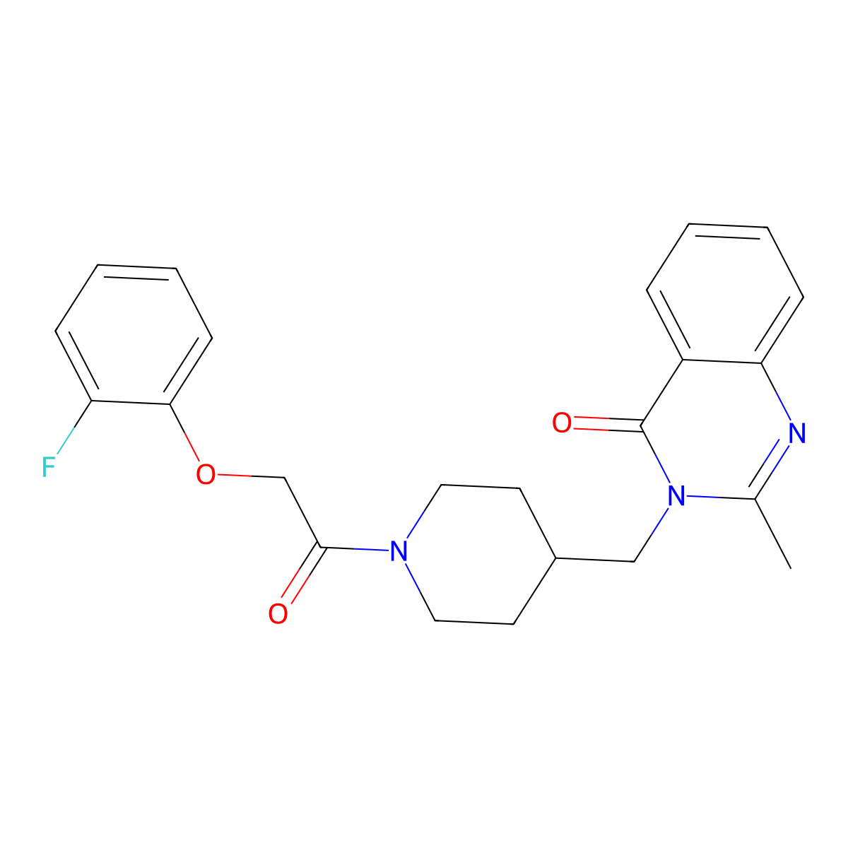 3-({1-[2-(2-Fluorophenoxy)acetyl]piperidin-4-yl}methyl)-2-methyl-3,4-dihydroquinazolin-4-one molecular structure, CAS 2415462-10-9