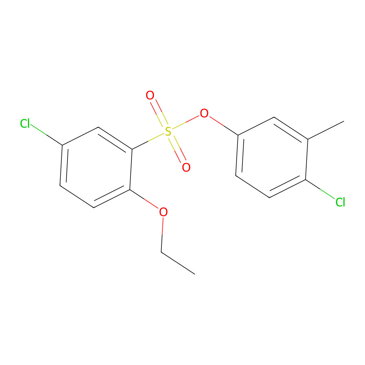 4-Chloro-3-methylphenyl 5-chloro-2-ethoxybenzene-1-sulfonate molecular structure, CAS 2415462-15-4