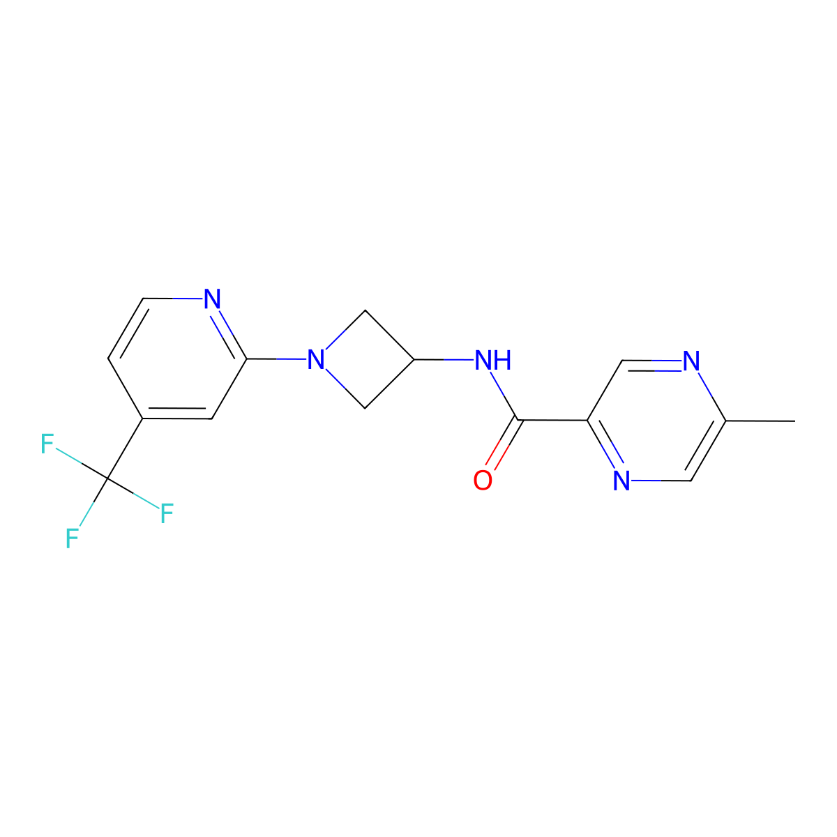 5-methyl-N-{1-[4-(trifluoromethyl)pyridin-2-yl]azetidin-3-yl}pyrazine-2-carboxamide molecular structure, CAS 2415462-24-5