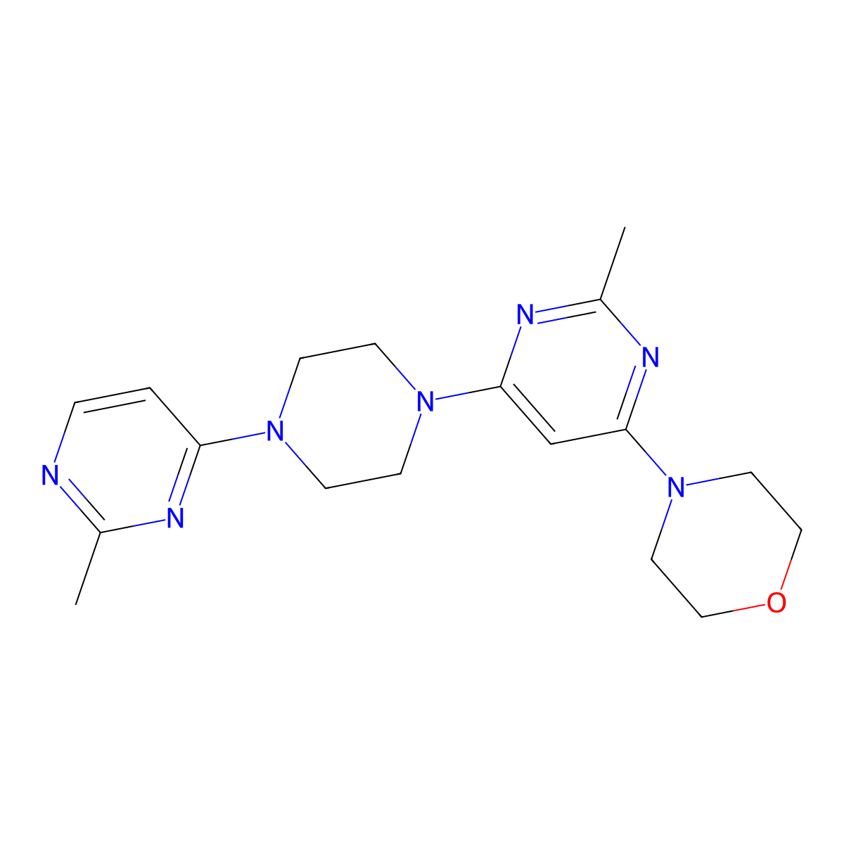 4-{2-Methyl-6-[4-(2-methylpyrimidin-4-yl)piperazin-1-yl]pyrimidin-4-yl}morpholine molecular structure, CAS 2415462-25-6