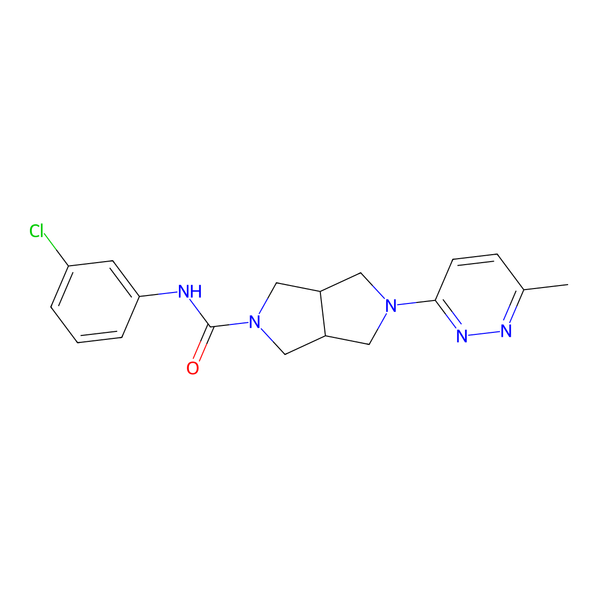 N-(3-chlorophenyl)-5-(6-methylpyridazin-3-yl)-octahydropyrrolo[3,4-c]pyrrole-2-carboxamide molecular structure, CAS 2415462-41-6
