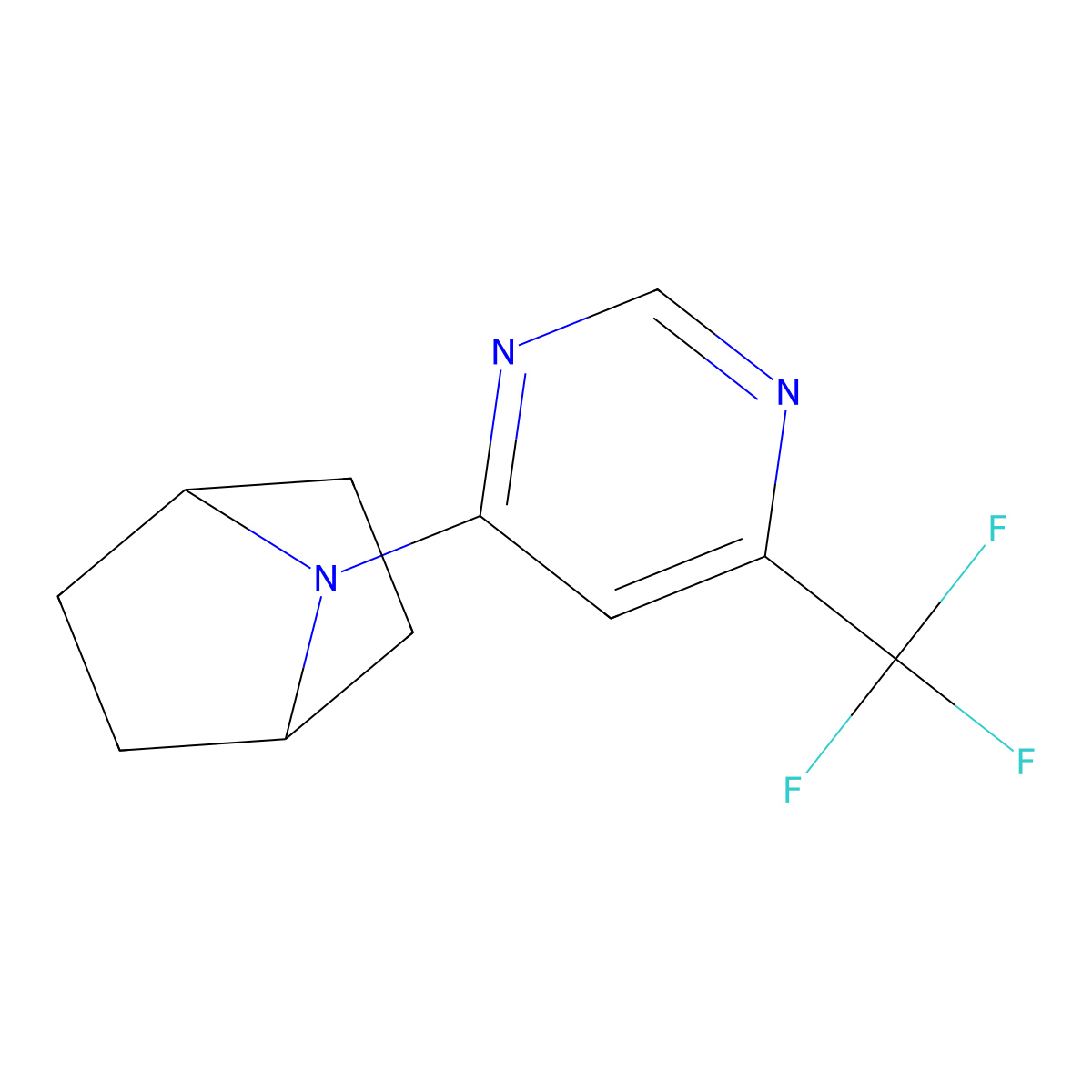 7-[6-(Trifluoromethyl)pyrimidin-4-yl]-7-azabicyclo[2.2.1]heptane molecular structure, CAS 2415462-42-7