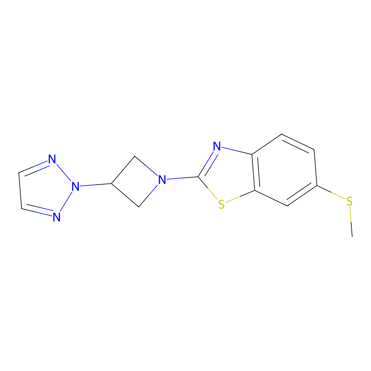 6-(methylsulfanyl)-2-[3-(2H-1,2,3-triazol-2-yl)azetidin-1-yl]-1,3-benzothiazole molecular structure, CAS 2415462-43-8