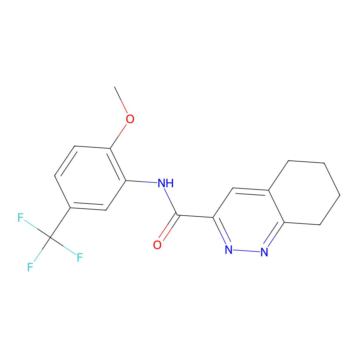 N-[2-methoxy-5-(trifluoromethyl)phenyl]-5,6,7,8-tetrahydrocinnoline-3-carboxamide molecular structure, CAS 2415462-51-8