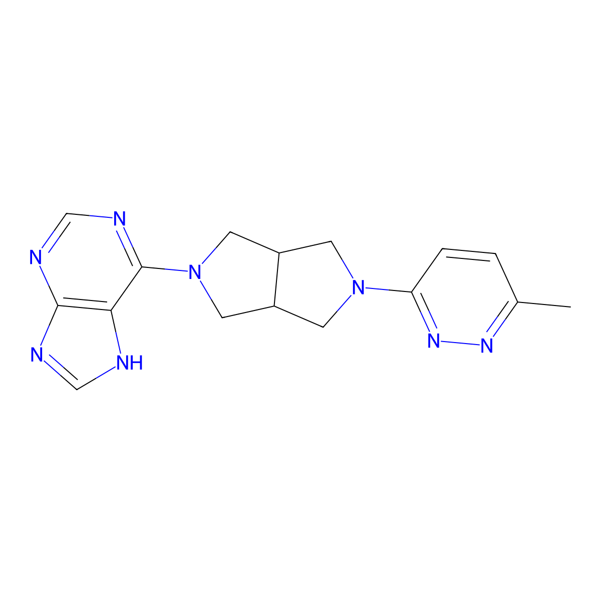 6-[5-(6-methylpyridazin-3-yl)-octahydropyrrolo[3,4-c]pyrrol-2-yl]-9H-purine molecular structure, CAS 2415462-56-3