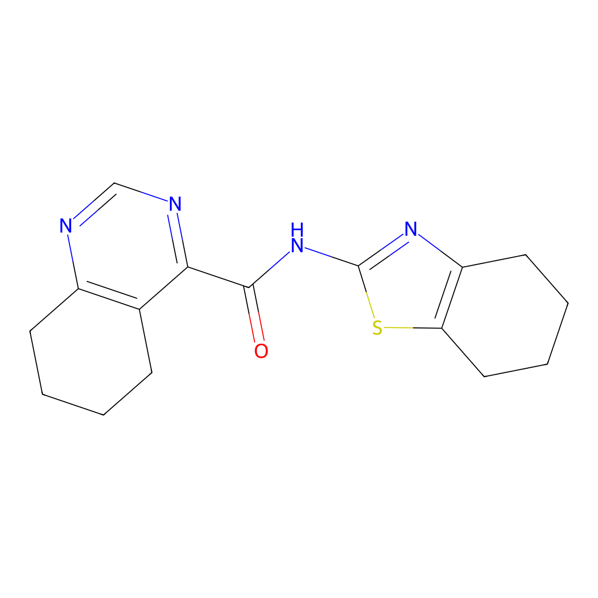 N-(4,5,6,7-Tetrahydro-1,3-benzothiazol-2-yl)-5,6,7,8-tetrahydroquinazoline-4-carboxamide molecular structure, CAS 2415462-62-1