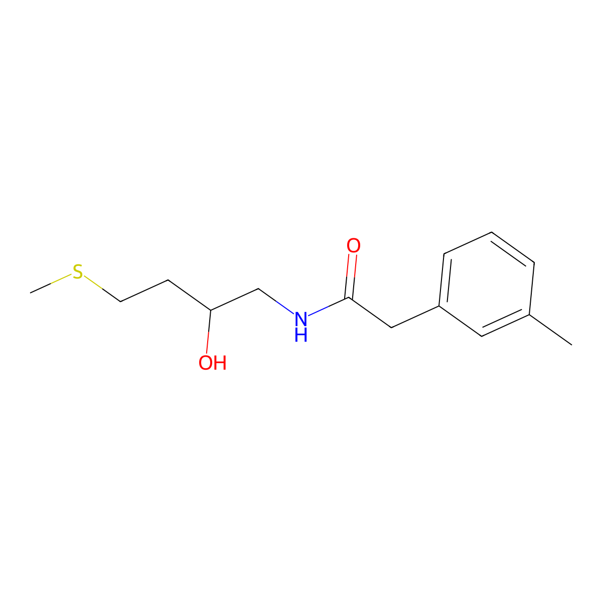 N-[2-hydroxy-4-(methylsulfanyl)butyl]-2-(3-methylphenyl)acetamide molecular structure, CAS 2415462-72-3