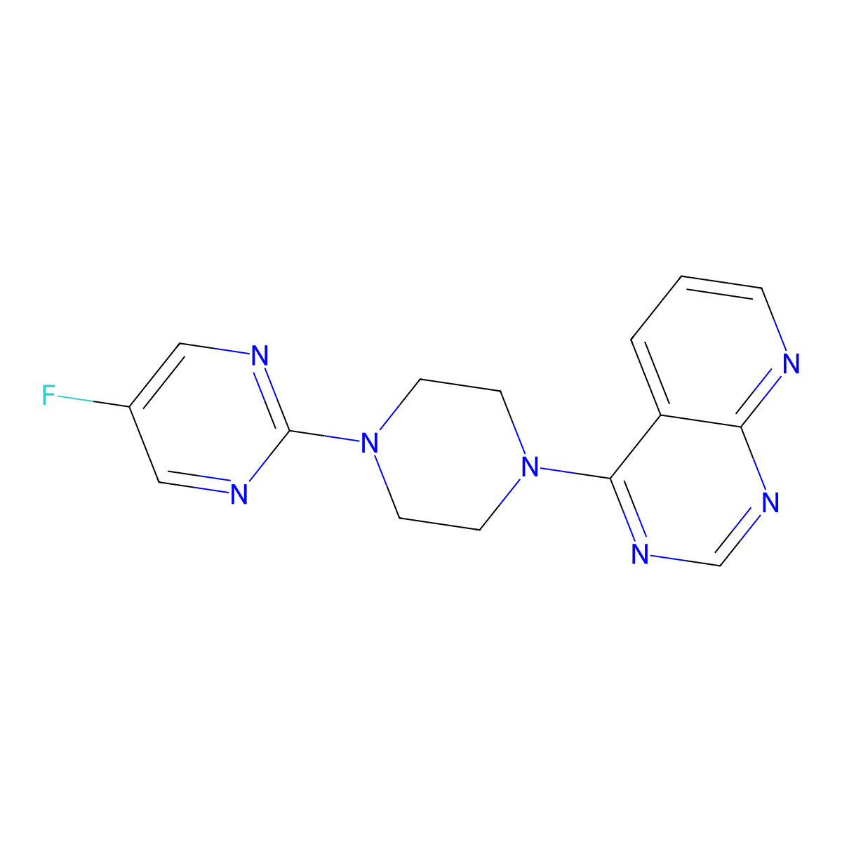 5-Fluoro-2-(4-{pyrido[2,3-d]pyrimidin-4-yl}piperazin-1-yl)pyrimidine molecular structure, CAS 2415462-73-4