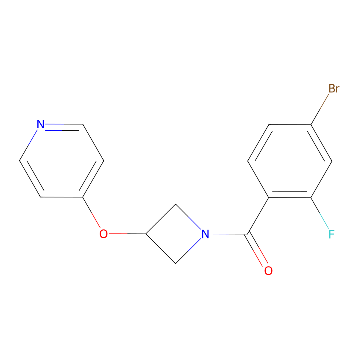 4-{[1-(4-Bromo-2-fluorobenzoyl)azetidin-3-yl]oxy}pyridine molecular structure, CAS 2415462-75-6