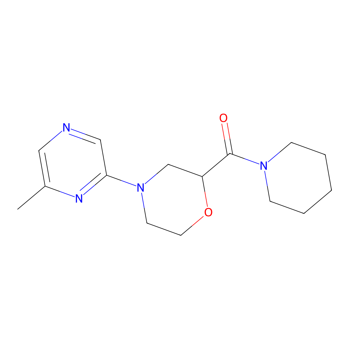 4-(6-Methylpyrazin-2-yl)-2-(piperidine-1-carbonyl)morpholine molecular structure, CAS 2415462-77-8