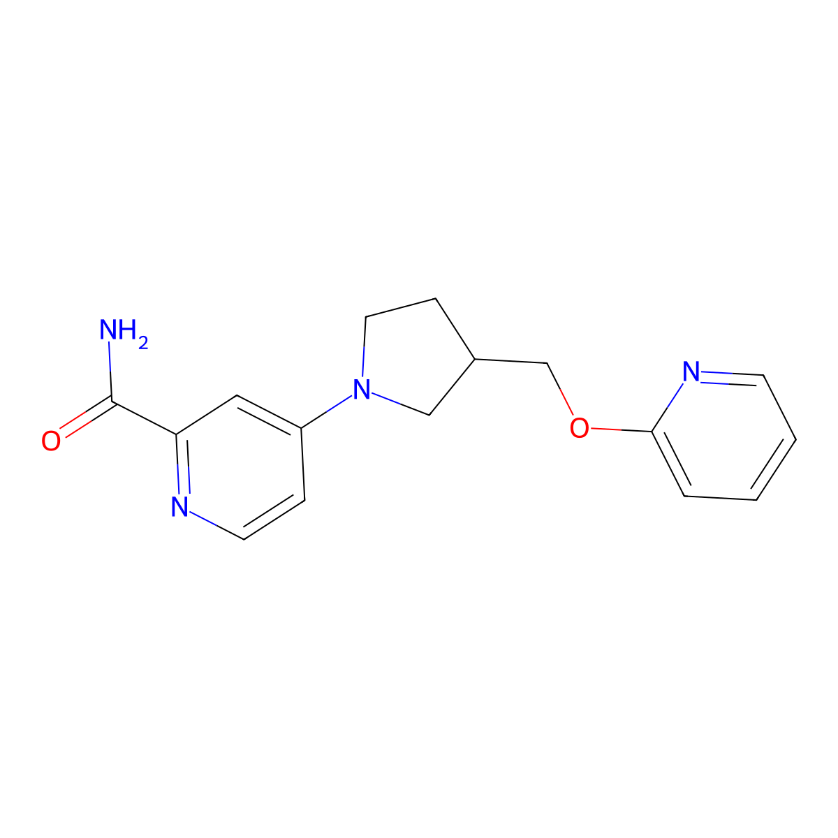 4-{3-[(Pyridin-2-yloxy)methyl]pyrrolidin-1-yl}pyridine-2-carboxamide molecular structure, CAS 2415462-81-4