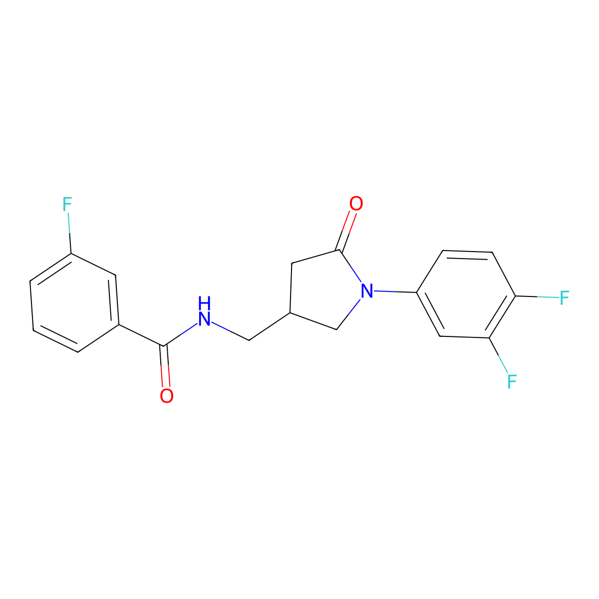 N-{[1-(3,4-difluorophenyl)-5-oxopyrrolidin-3-yl]methyl}-3-fluorobenzamide molecular structure, CAS 2415462-98-3