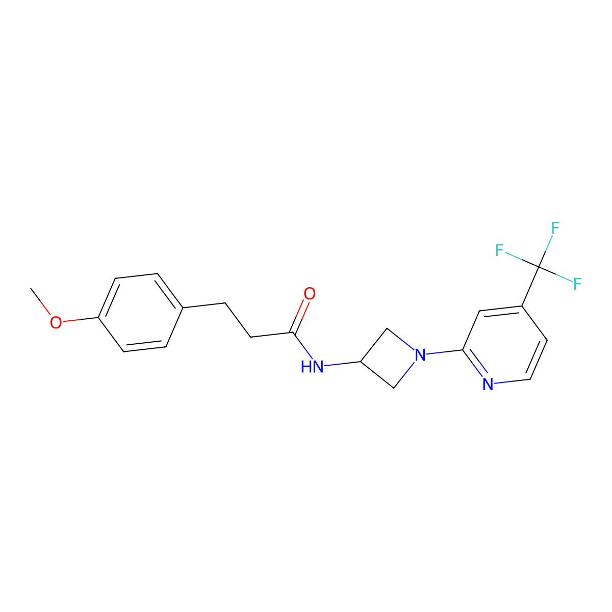 3-(4-methoxyphenyl)-N-{1-[4-(trifluoromethyl)pyridin-2-yl]azetidin-3-yl}propanamide molecular structure, CAS 2415463-04-4