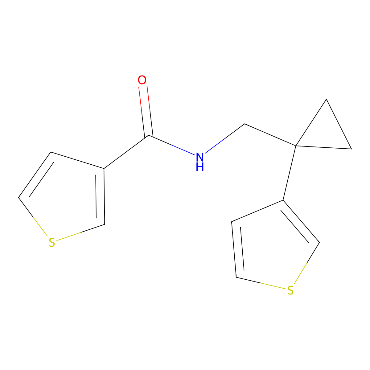 N-{[1-(thiophen-3-yl)cyclopropyl]methyl}thiophene-3-carboxamide molecular structure, CAS 2415463-05-5