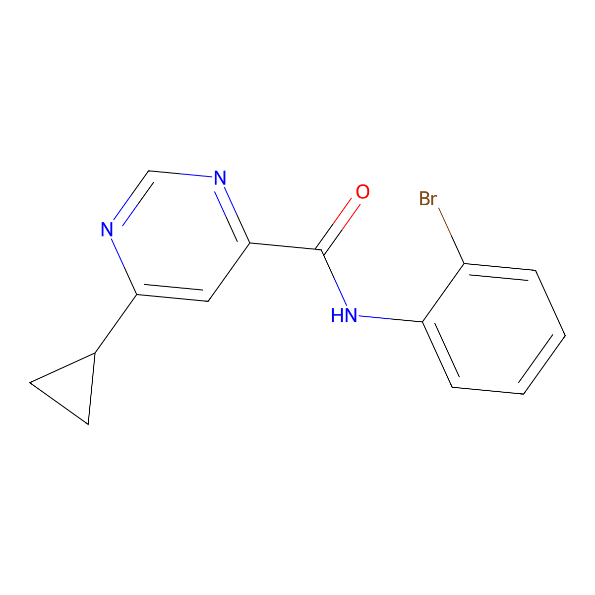 N-(2-Bromophenyl)-6-cyclopropylpyrimidine-4-carboxamide molecular structure, CAS 2415463-06-6