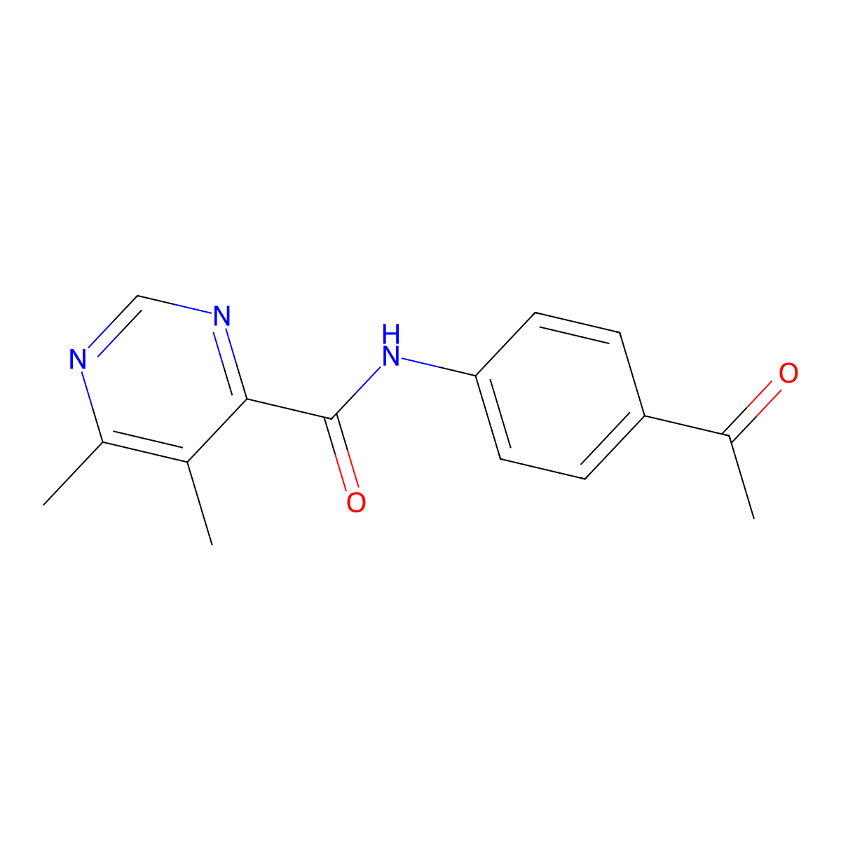 N-(4-Acetylphenyl)-5,6-dimethylpyrimidine-4-carboxamide molecular structure, CAS 2415463-16-8