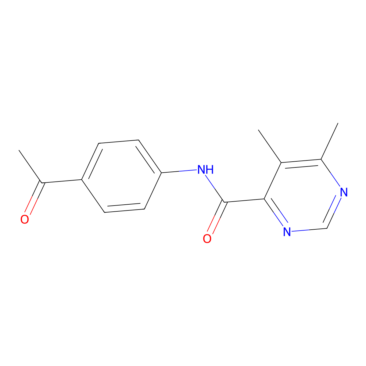 N-(4-Acetylphenyl)-5,6-dimethylpyrimidine-4-carboxamide molecular structure, CAS 2415463-16-8