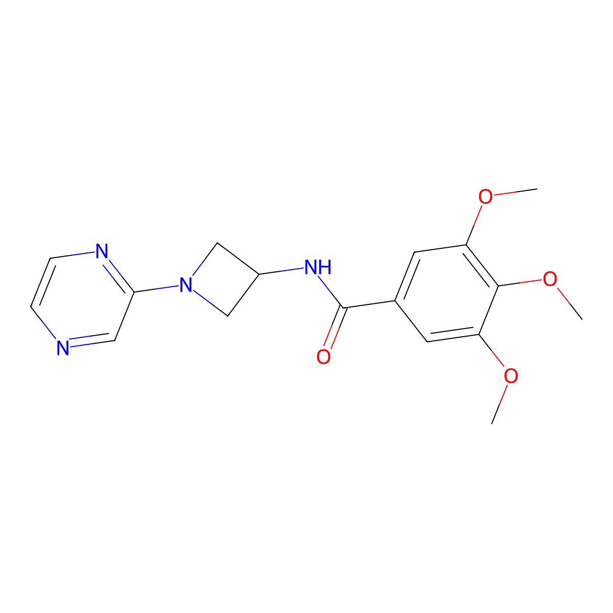 3,4,5-trimethoxy-N-[1-(pyrazin-2-yl)azetidin-3-yl]benzamide molecular structure, CAS 2415463-17-9
