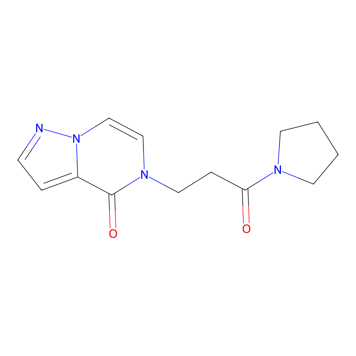 5-(3-Oxo-3-pyrrolidin-1-ylpropyl)pyrazolo[1,5-a]pyrazin-4-one molecular structure, CAS 2415463-21-5