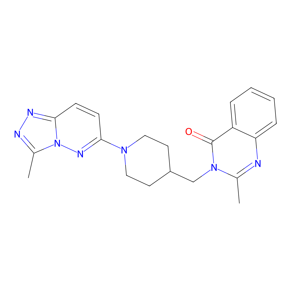 2-Methyl-3-[(1-{3-methyl-[1,2,4]triazolo[4,3-b]pyridazin-6-yl}piperidin-4-yl)methyl]-3,4-dihydroquinazolin-4-one molecular structure, CAS 2415463-29-3