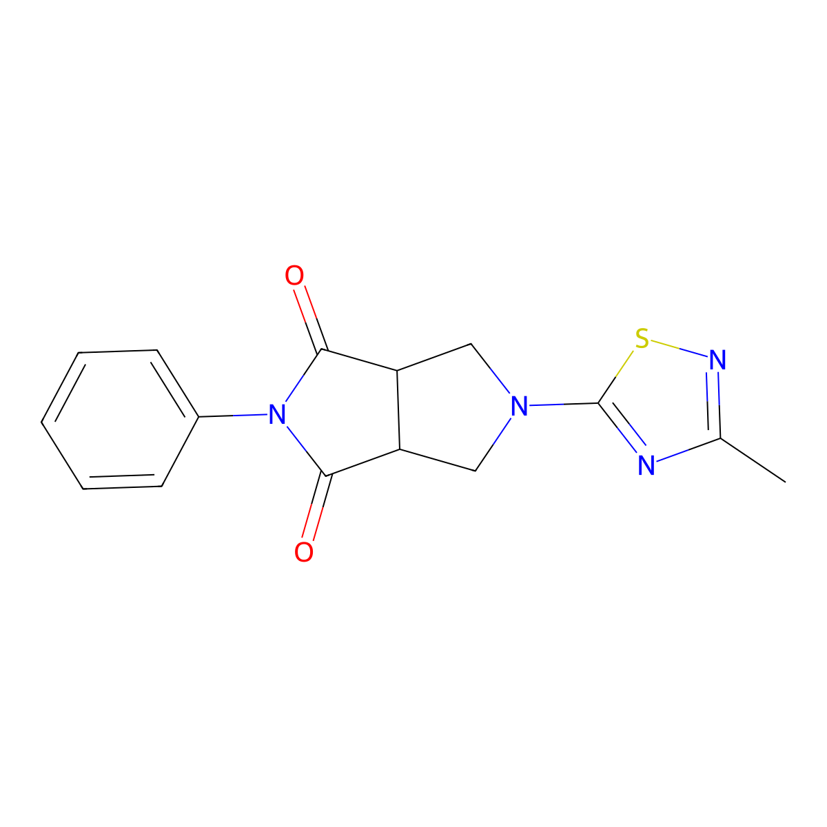5-(3-Methyl-1,2,4-thiadiazol-5-yl)-2-phenyl-octahydropyrrolo[3,4-c]pyrrole-1,3-dione molecular structure, CAS 2415463-31-7