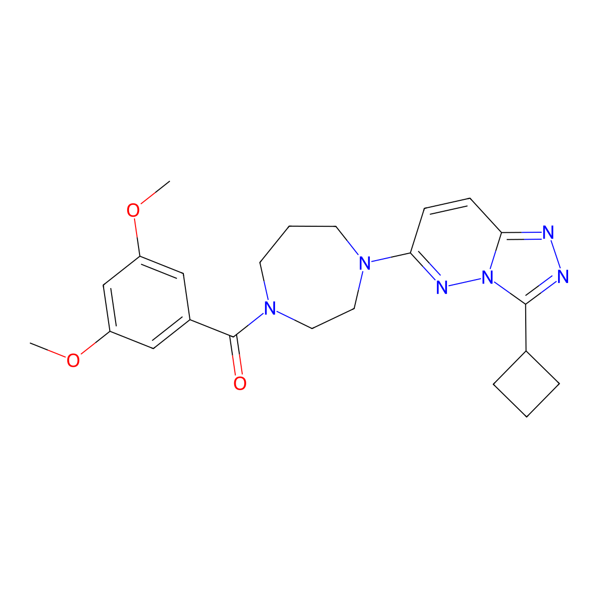 1-{3-Cyclobutyl-[1,2,4]triazolo[4,3-b]pyridazin-6-yl}-4-(3,5-dimethoxybenzoyl)-1,4-diazepane molecular structure, CAS 2415463-32-8