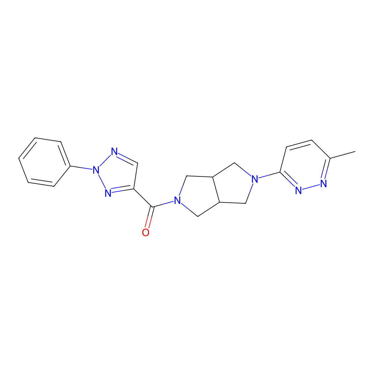3-methyl-6-[5-(2-phenyl-2H-1,2,3-triazole-4-carbonyl)-octahydropyrrolo[3,4-c]pyrrol-2-yl]pyridazine molecular structure, CAS 2415463-37-3