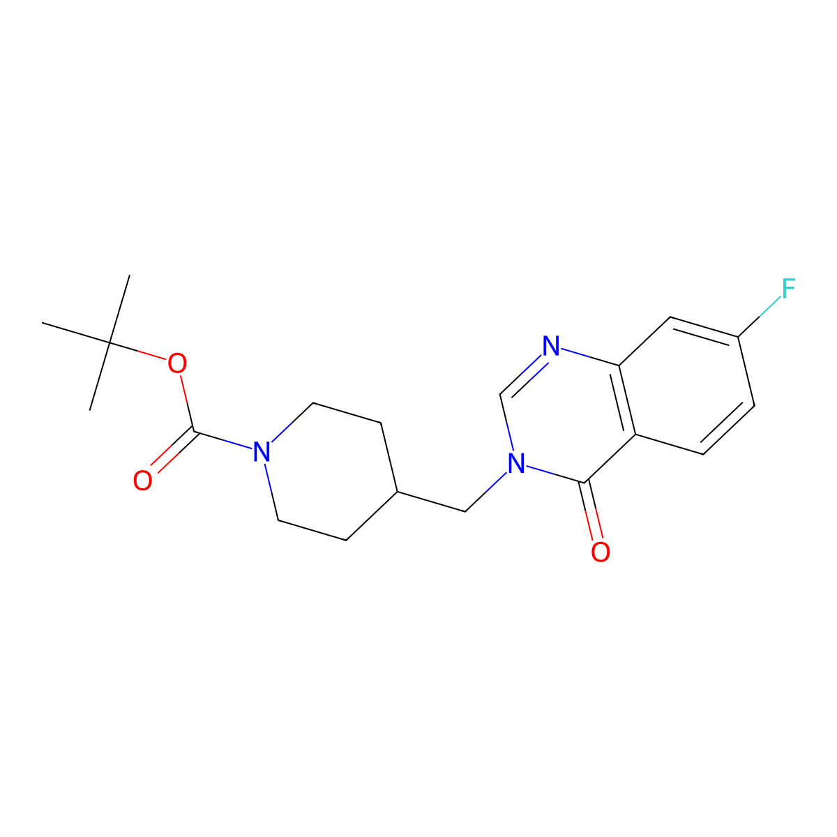 Tert-butyl 4-[(7-fluoro-4-oxo-3,4-dihydroquinazolin-3-yl)methyl]piperidine-1-carboxylate molecular structure, CAS 2415463-41-9