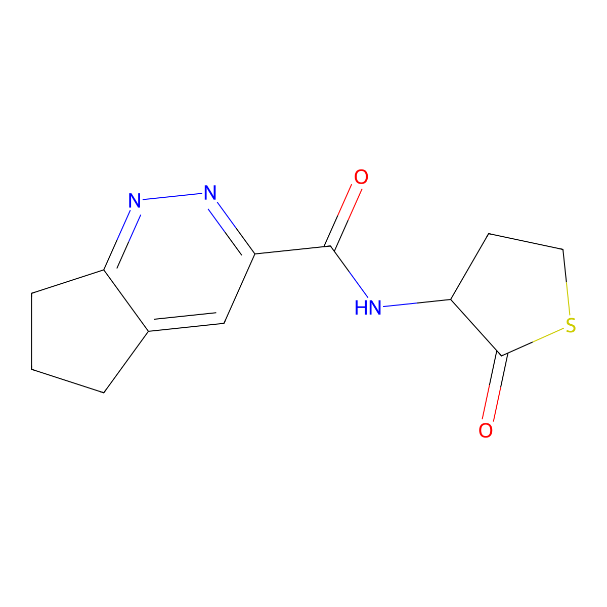 N-(2-oxothiolan-3-yl)-5H,6H,7H-cyclopenta[c]pyridazine-3-carboxamide molecular structure, CAS 2415463-46-4