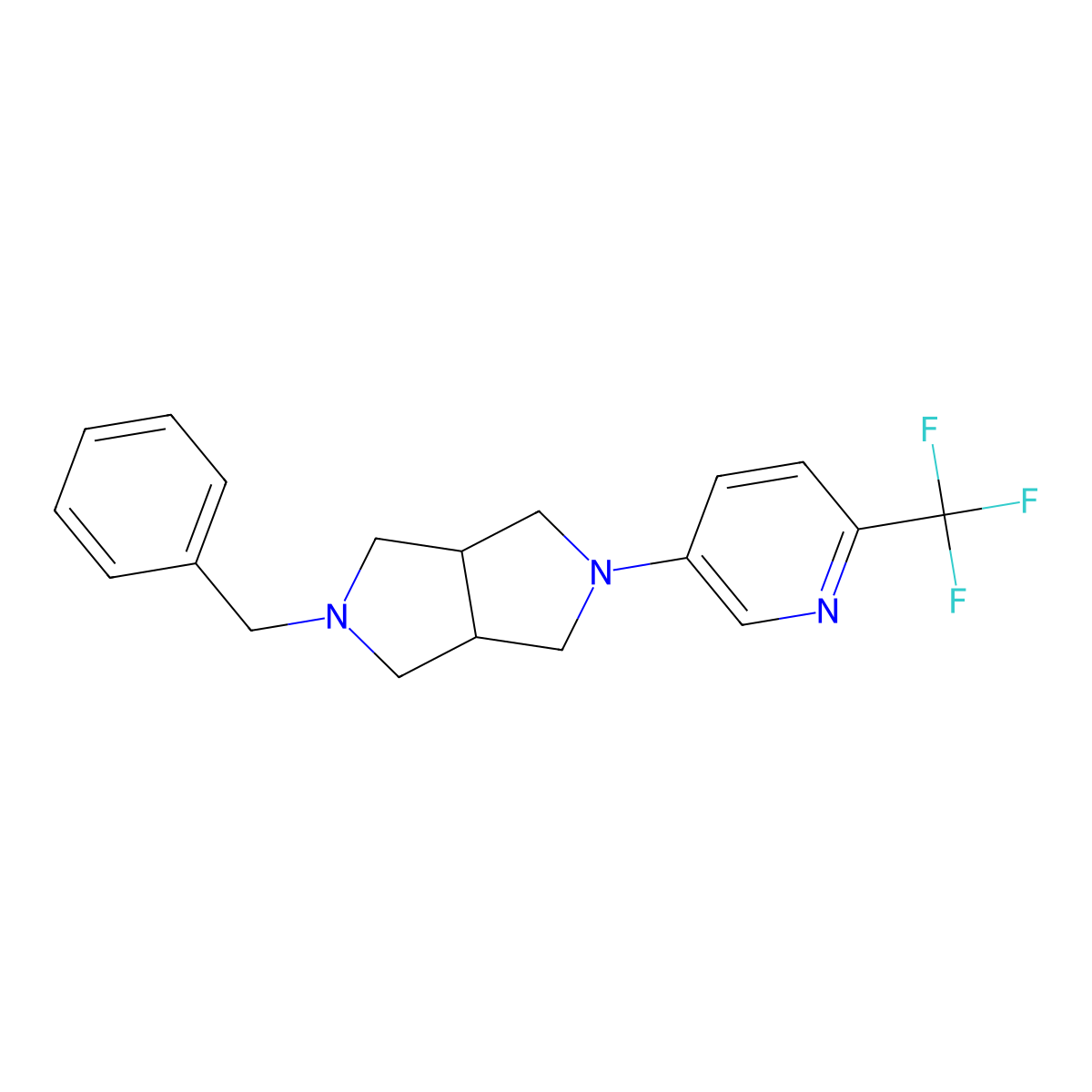 5-{5-Benzyl-octahydropyrrolo[3,4-c]pyrrol-2-yl}-2-(trifluoromethyl)pyridine molecular structure, CAS 2415463-56-6