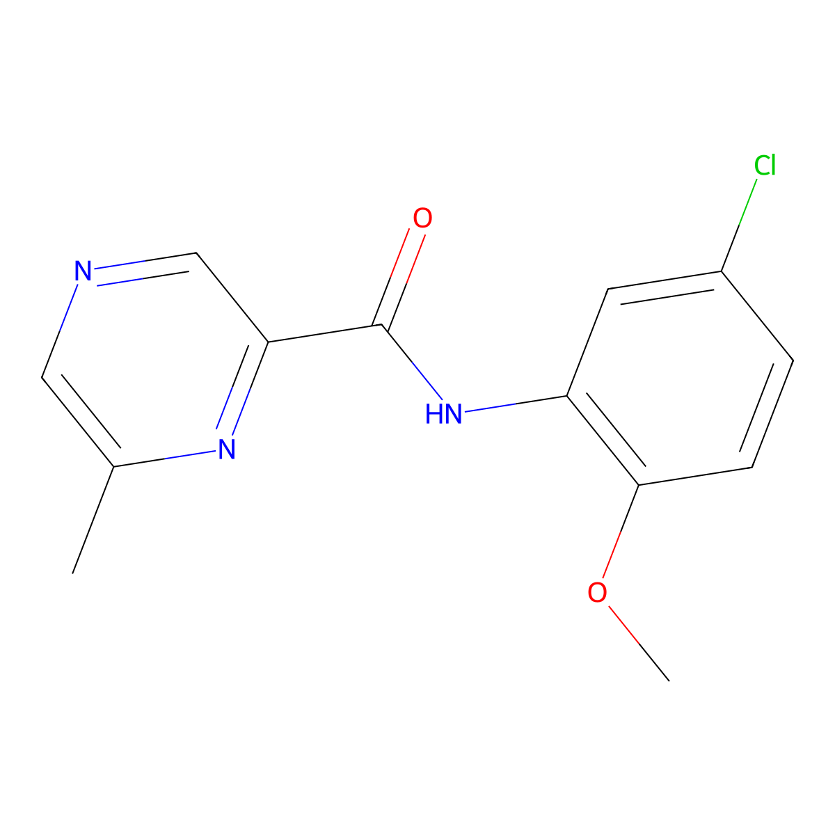 N-(5-Chloro-2-methoxyphenyl)-6-methylpyrazine-2-carboxamide molecular structure, CAS 2415463-62-4